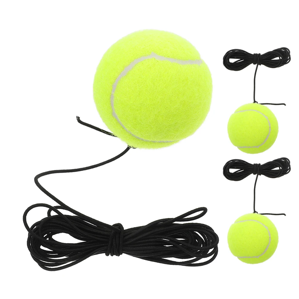 

3 pcs Tennis Training Rebound Balls Durable Chemical Fiber Ideal Beginners Solo Practice Portable Garage Ball Tennis Accessories