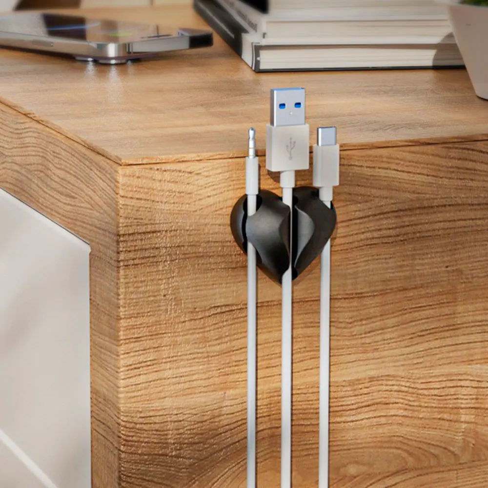 4 قطعة على شكل قلب كابل صغير اللفاف المنظم USB كابل شحن كليب مكتب مرتب حامل مُنظِم حماة في المنزل مكتب سيارة #6