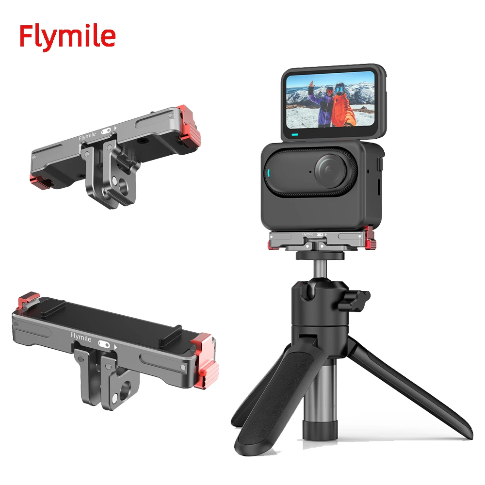 

Flymile Magnetic Holder Adapter for Insta360 Go3/3S Thumb Camera Accessories 1/4 Screw Hole Tripod Adapter Folding Bracket
