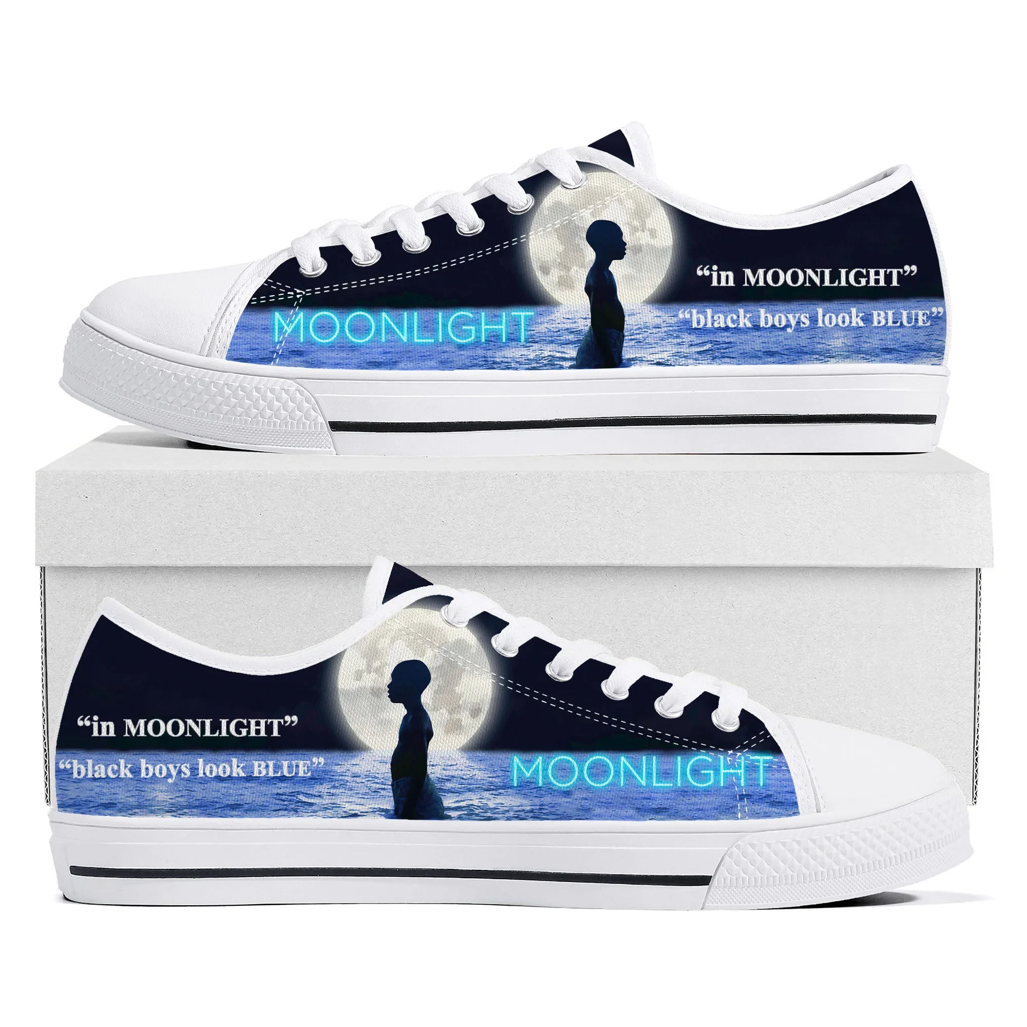 Moonlight Movie Low Top Sneakers Mens Womens Teenager High Quality Canvas Sneaker Couple Casual Shoes Custom Made DIY Shoe