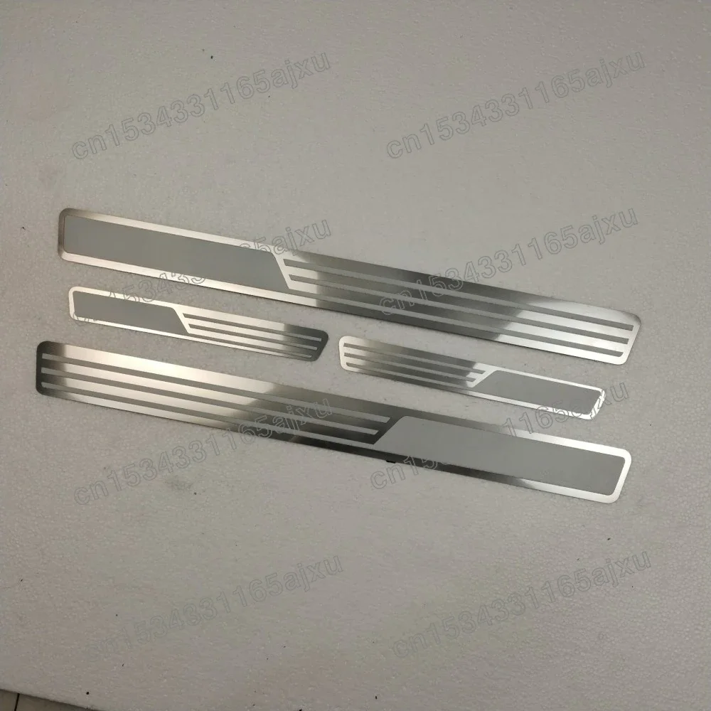 Car Door Protection Step Pedal Sill Scuff Plates Chrome Pads Thresholds Sticker Chromium For VW Volkswagen Passat B5 B6 B7