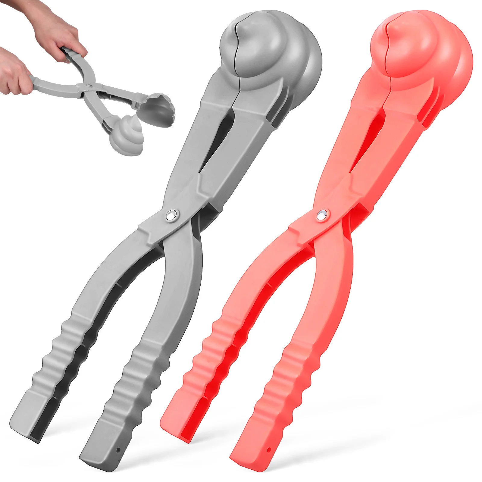 2Pcs Maker Plastic Durable Design Snow Ball Clip Maker for Outdoor Snow Ball Fights Makers Molds