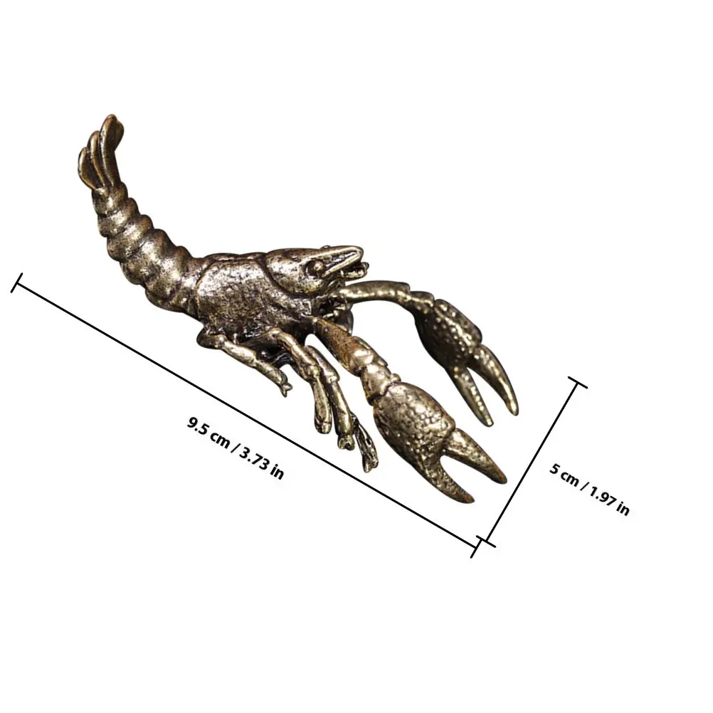 Copper Lobster Statue Decor – Vintage-Style Desktop Ornament for Living Room, Bedroom & Shelf