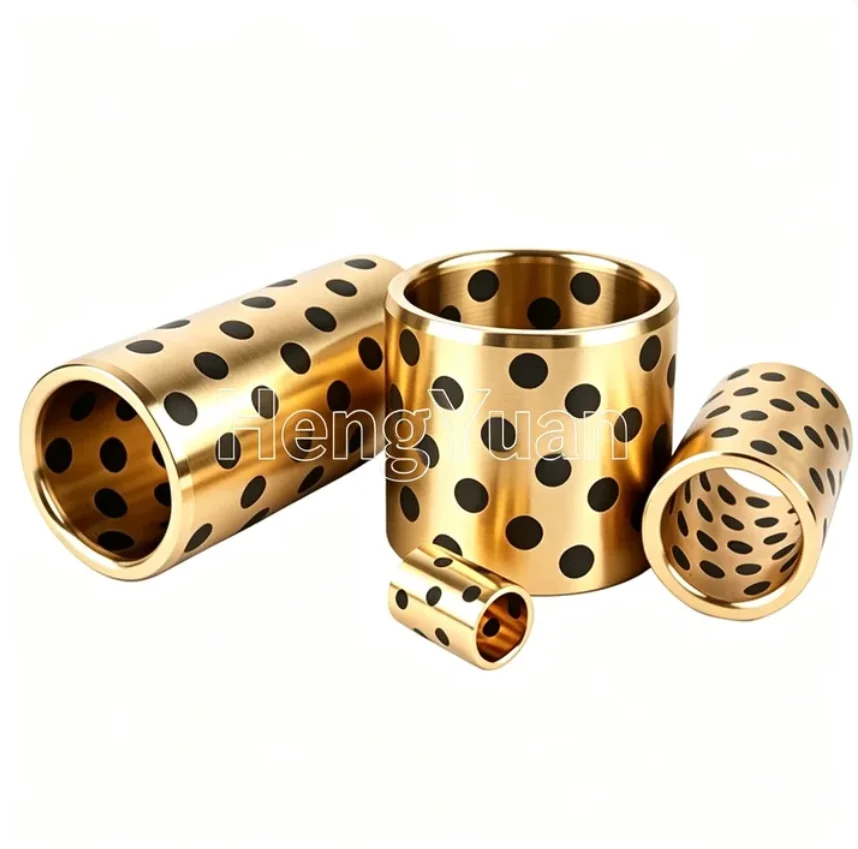Graphite Copper Bushing M10 M12 Wear-resistant Oil-free Self-lubricating Composite Copper Bushing OD:12-22mm Length:6-65mm
