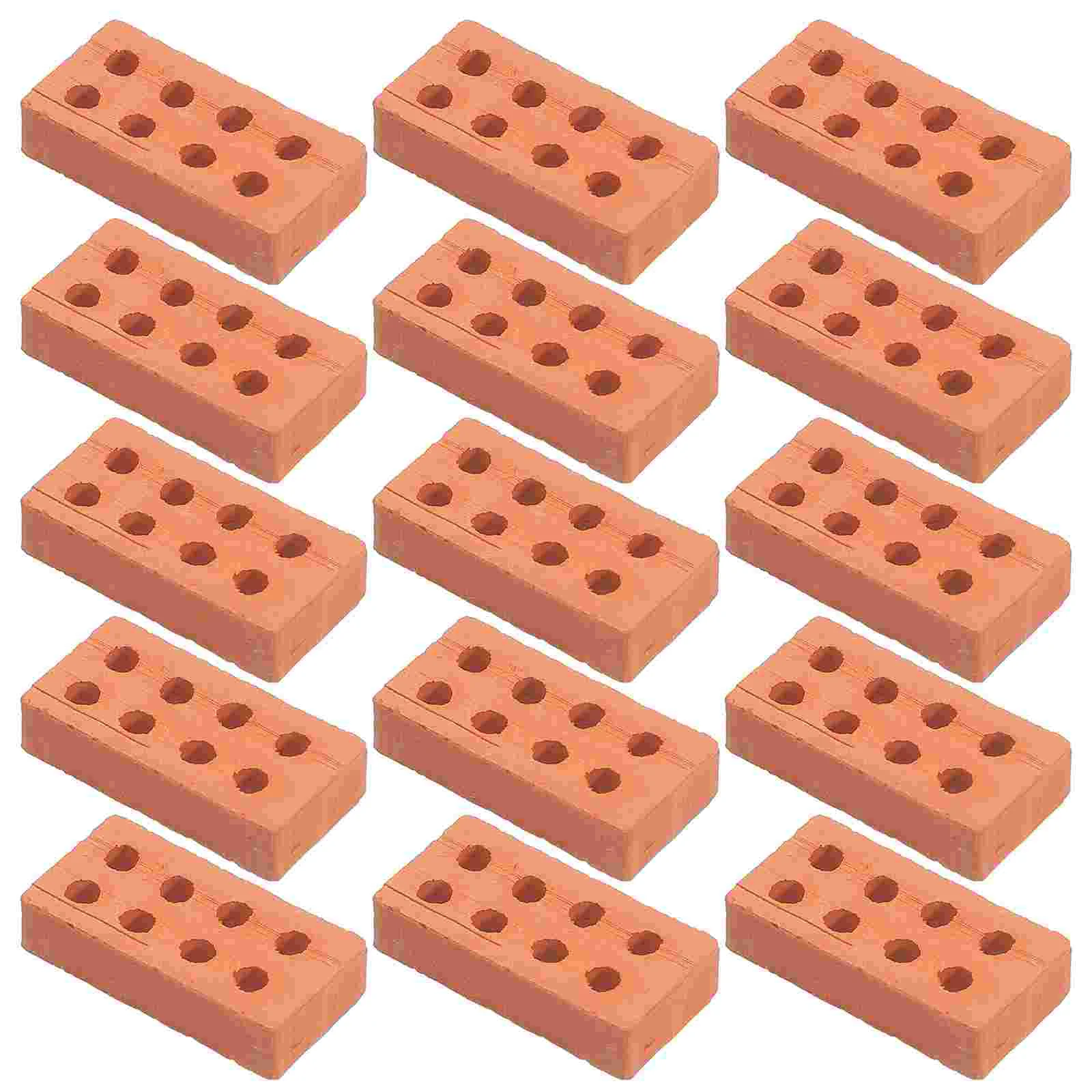 50 Uds Mini ladrillos rojos modelo de construcción para manualidades Mason Sand decoraciones de mesa marrón niño