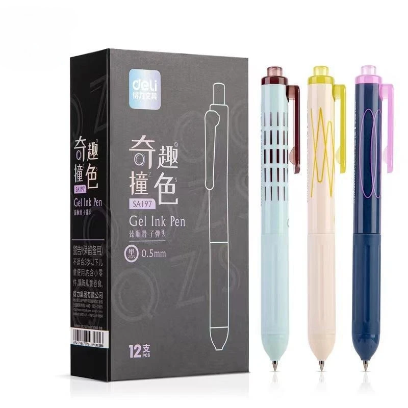 

12 шт. гелевые ручки контрастного цвета, корейские канцелярские принадлежности, каваи, школьные принадлежности, офисные аксессуары, гелевые ручки, высокое качество, обратно в школу