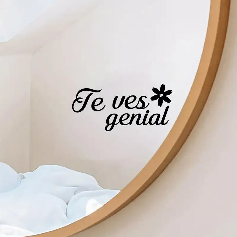 Te ves genial Only stickers Text waterproof Stickers bathroom mirror make-up mirror door window wall positive energy decorative