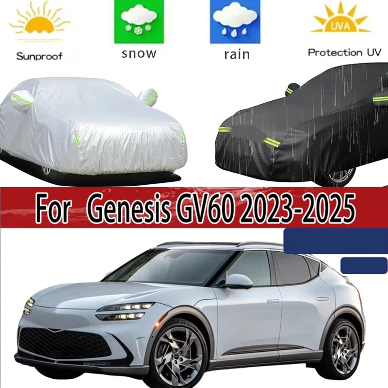 

For Genesis GV60 2023-2025 Full Car Covers Outdoor Sun Anti UV Rain Snow Dust Protection Oxford Cloth Accessories