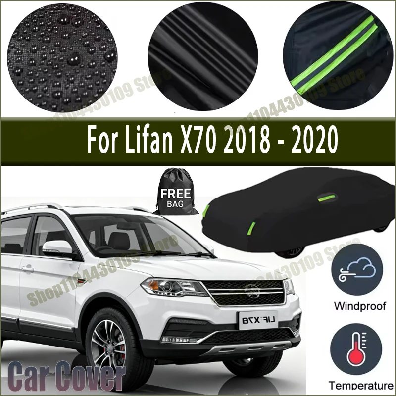 

For Lifan X70 2018-2020 All-Weather Car Cover Waterproof UV Protection All Weather Dustproof Snow Rain Cover 190T Polyester