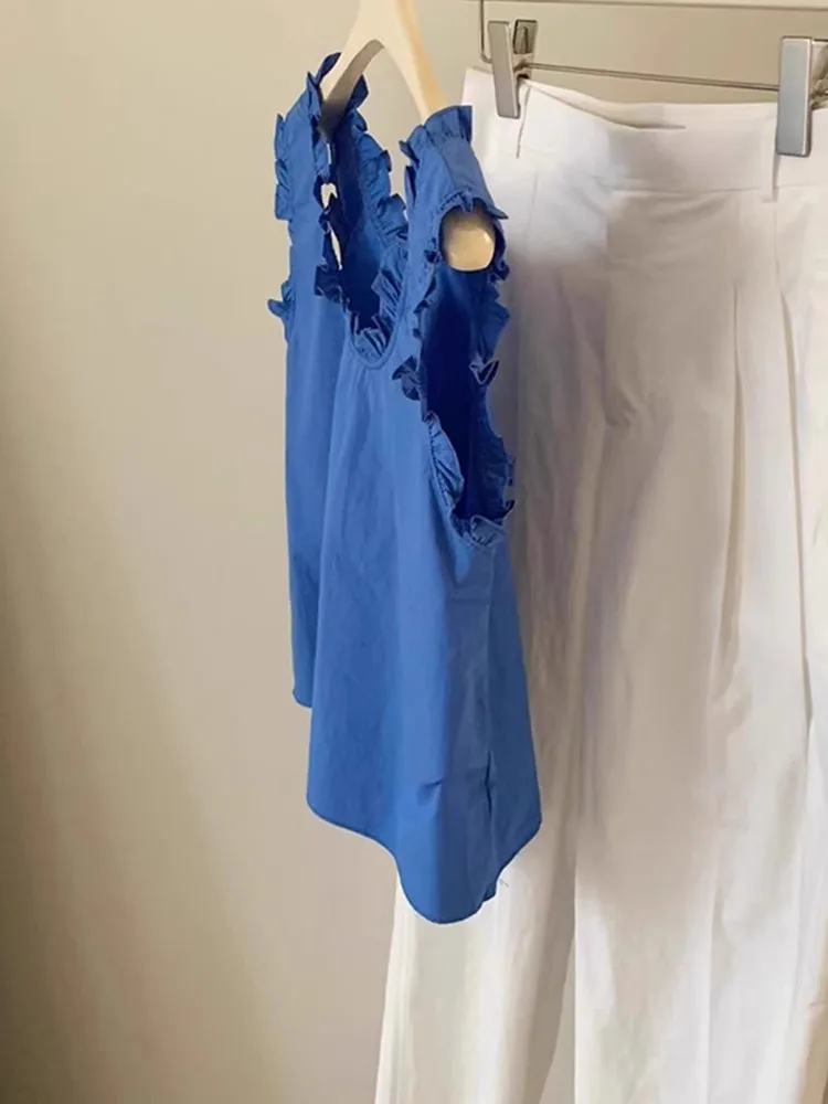 

Faionable Casual Svel Vest Summer Slimming Base irt Simple Hooded Top Young-looking Trendy Commute Straight-cut Silk