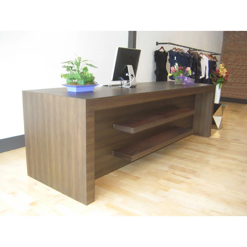 custom.High Quality Wooden Counter Marble Top Desk Reception  Customized Modern Reception Desk Retail Store