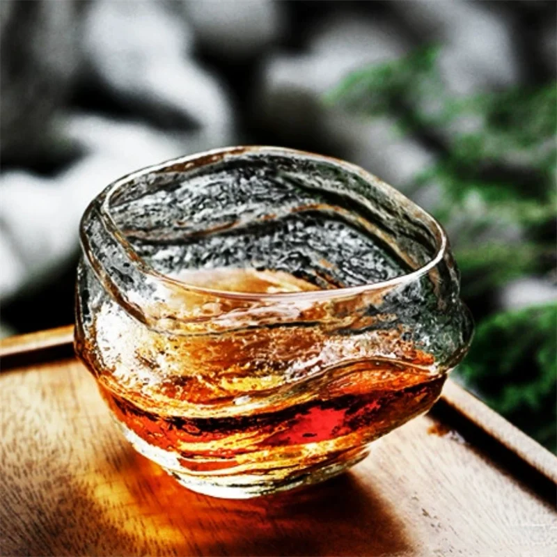 250ml Hammer Pattern Glass Tea Cup Coffee Cup Heat Resistant Kung Fu Tea Set Teacup Japanese Tasting Wine Whisky Cup