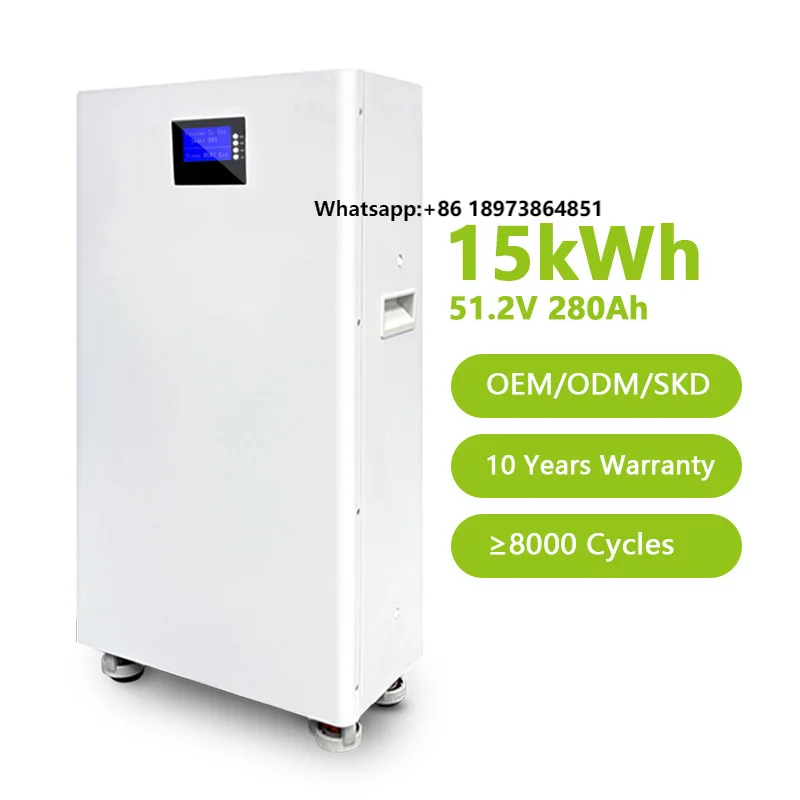 

15Kwh LiFePO4 Batteries 51.2V 280Ah Power Wall Lithium Ion Battery Home Solar Energy Storage System