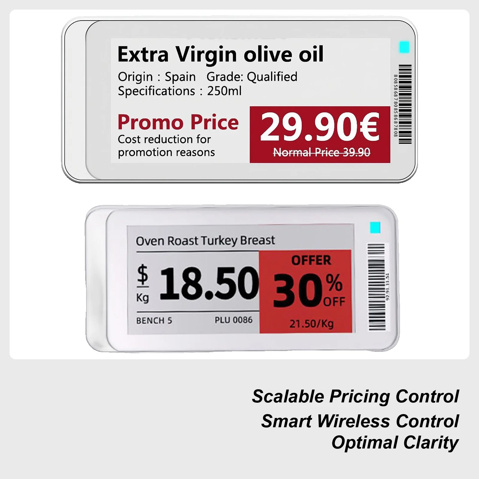 الأزرق الأسنان Eink شاشة شارة السعر عرض الرف التسمية انخفاض استهلاك الطاقة ESL شارة السعر الرقمية للسوبر ماركت 2.1/2.9in