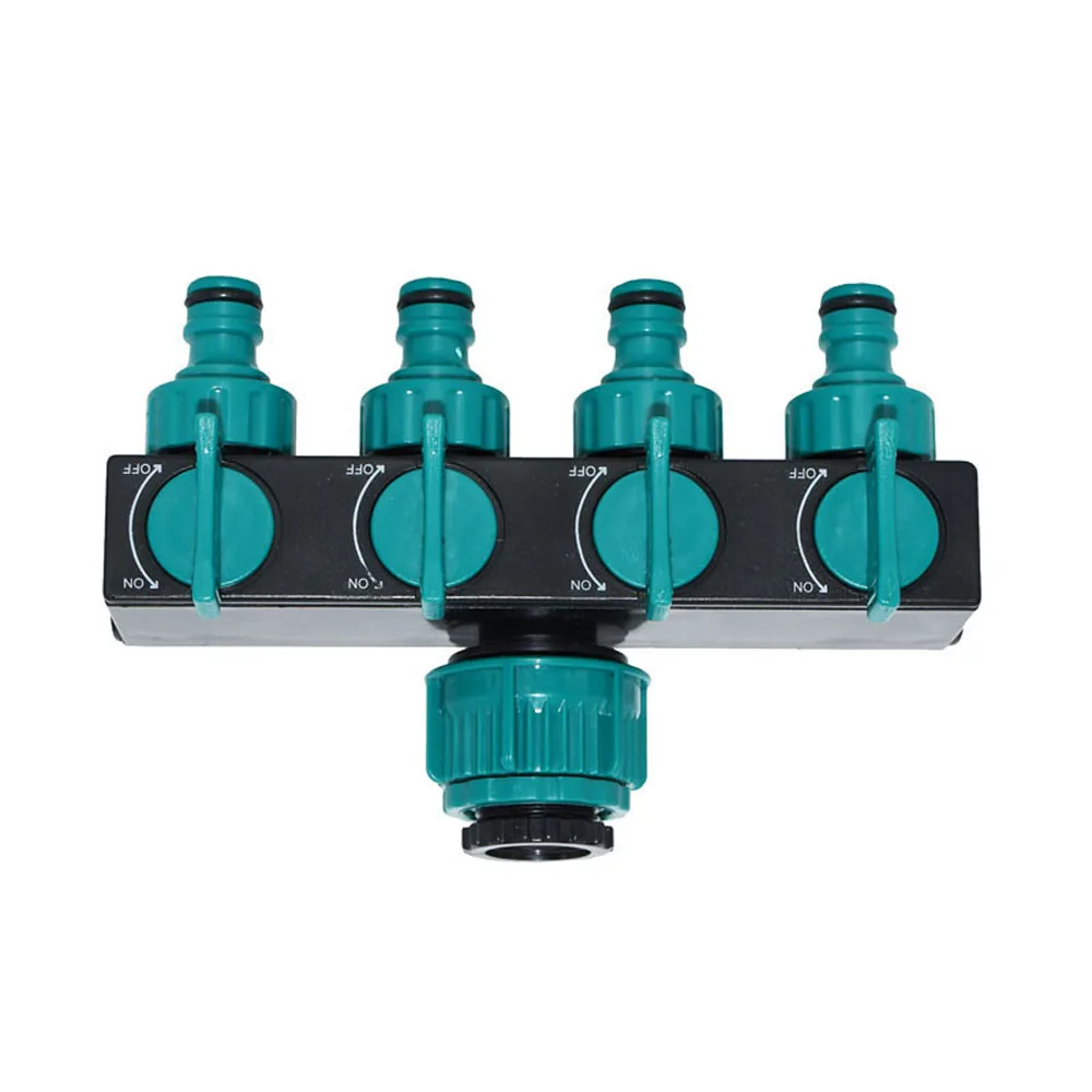 Irrigation Water Pipe 4 Way Splitter 4 Way Tap Garden Tap Female 1/2 3/4 1 Inch Quick Connector Adapter 1Pcs