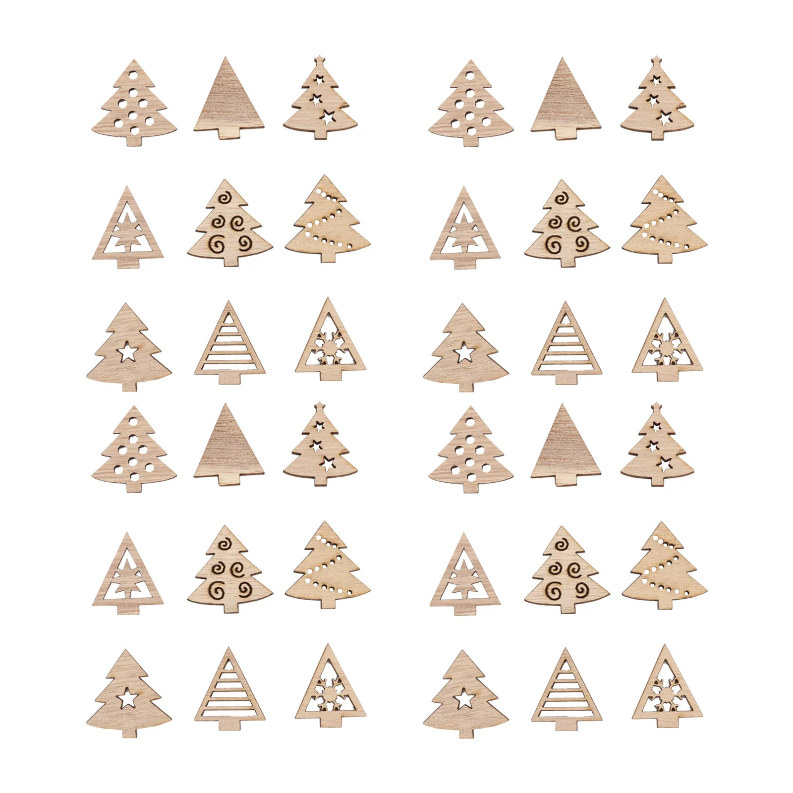 

Christmas Wooden Decor Slices Handmade Wood Crafts DIY Painting Staining Xmas Tree Bell Snowman Hanging Ornaments for Wedding