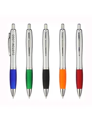 Retractable Plastic Gourd Ball Pen Silver Barrel Personalized Ballpoint Pen Custom Promotion Gift Pen Fair Advertise Giveaway
