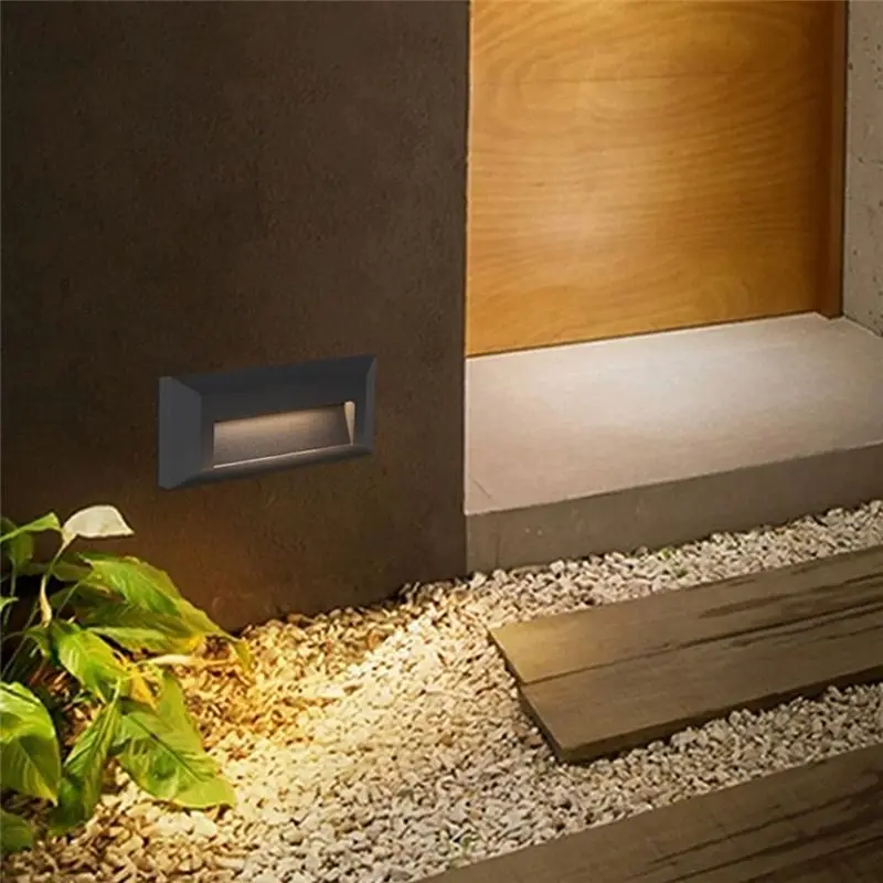 AT29-Outdoor LED Wall Lamp 3W Waterproof IP65 Stair Light Surface Mounted Step Light Staircase Night Light
