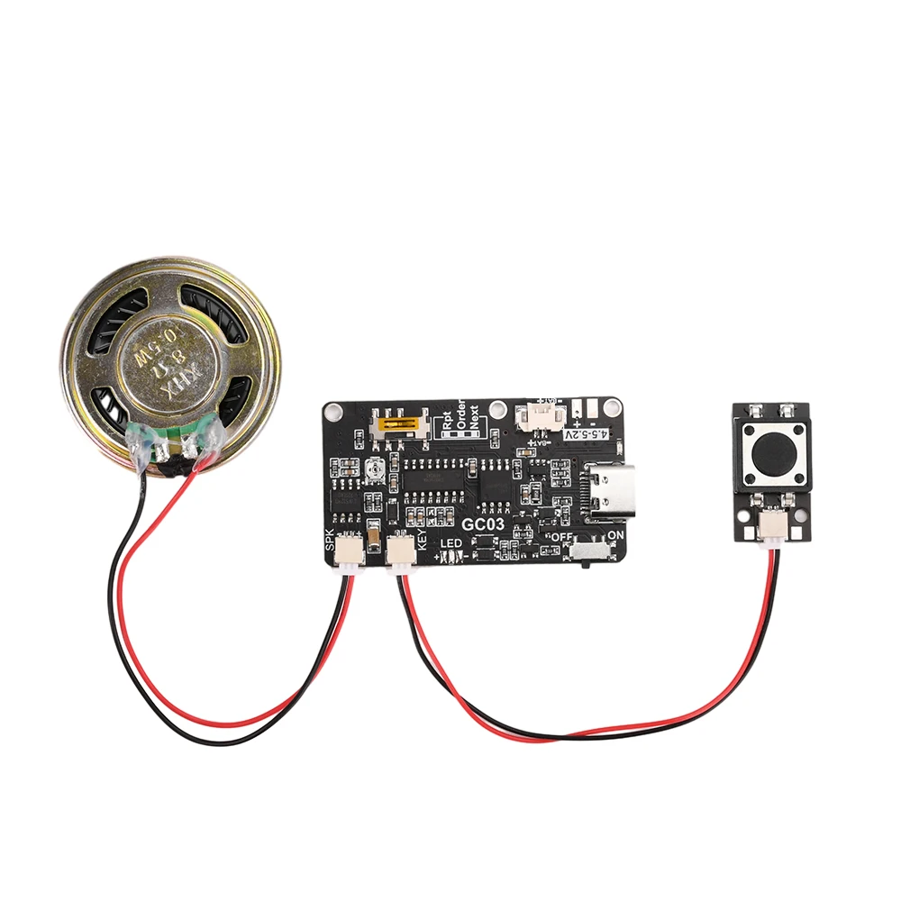 GC03 Recordable Sound Module 8M MP3 Button Control Music Voice Player with Speaker for DIY Greeting Card Gift