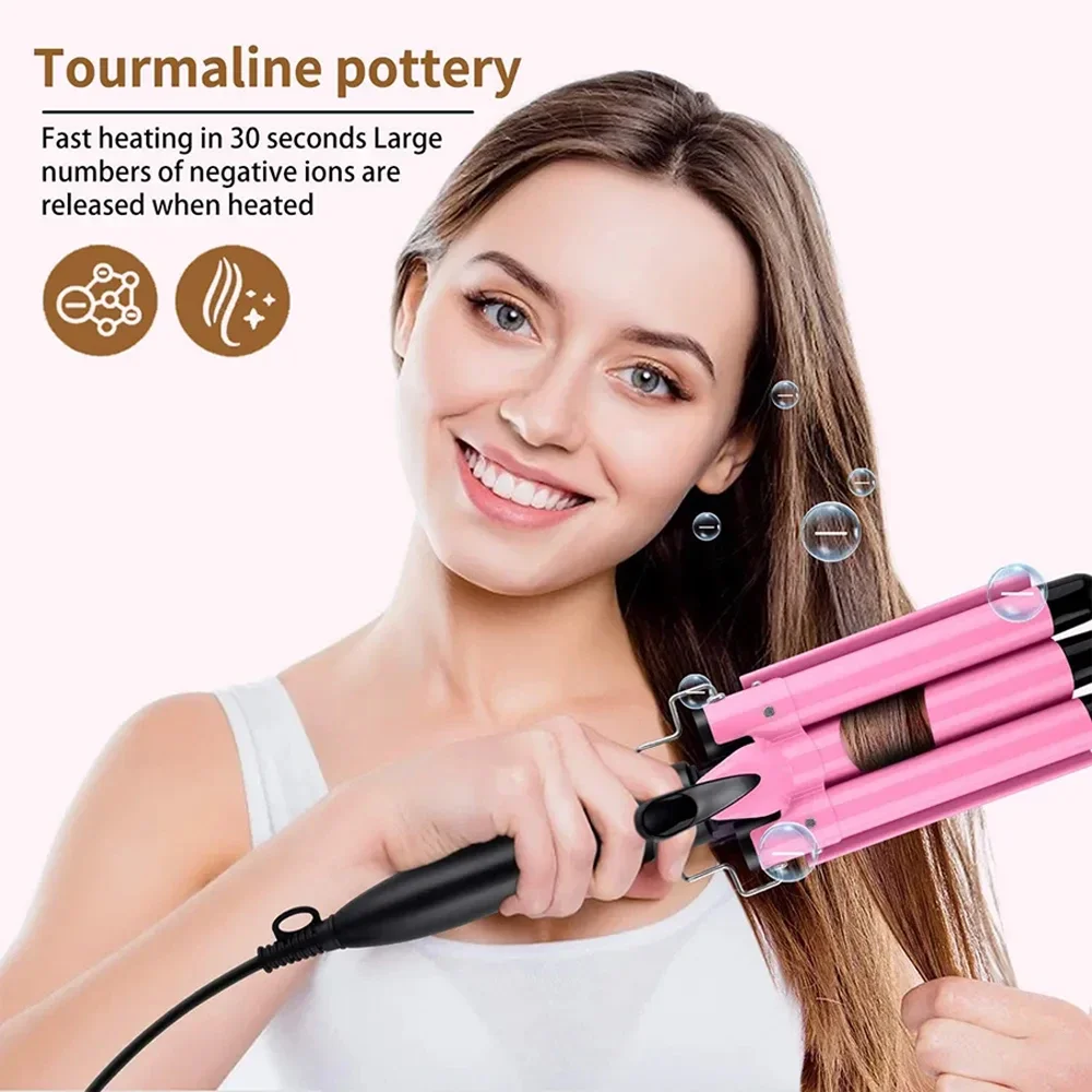 

20/32mm Hair Curler Triple Barrels Ceramic Hair Curling Iron Professional Hair Waver Tongs Styler Tools for All Hair Types
