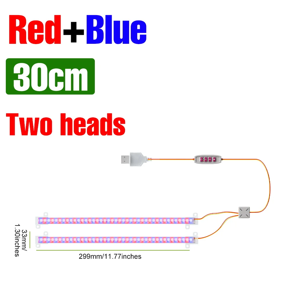 LED Plant Grow Light Bar Volledige Spectrum USB Indoor Ingemaakte Vullamp 5V Dimbare Succulente Zaaien Bloem Cactus Cultiveren lampen
