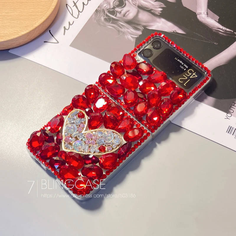 Fashion Rhinestone Phone case For Samsung Galaxy Z Flip 3 4 5 6 Diamond Cover