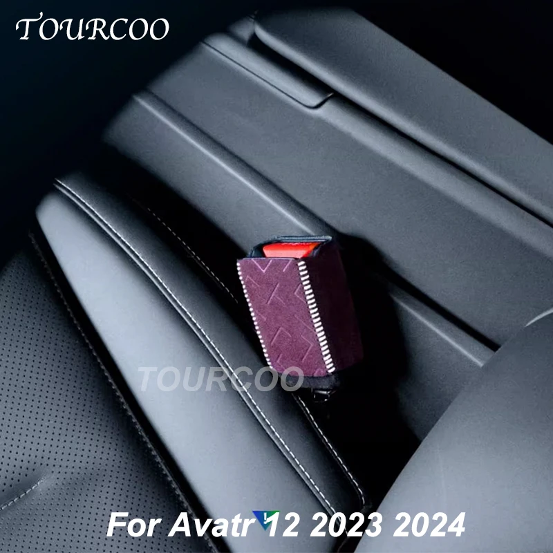 For Avatr 12 2023 2024 Car Seat Belt Base Suede Decorative Sticker Alcantara Interior Accessories