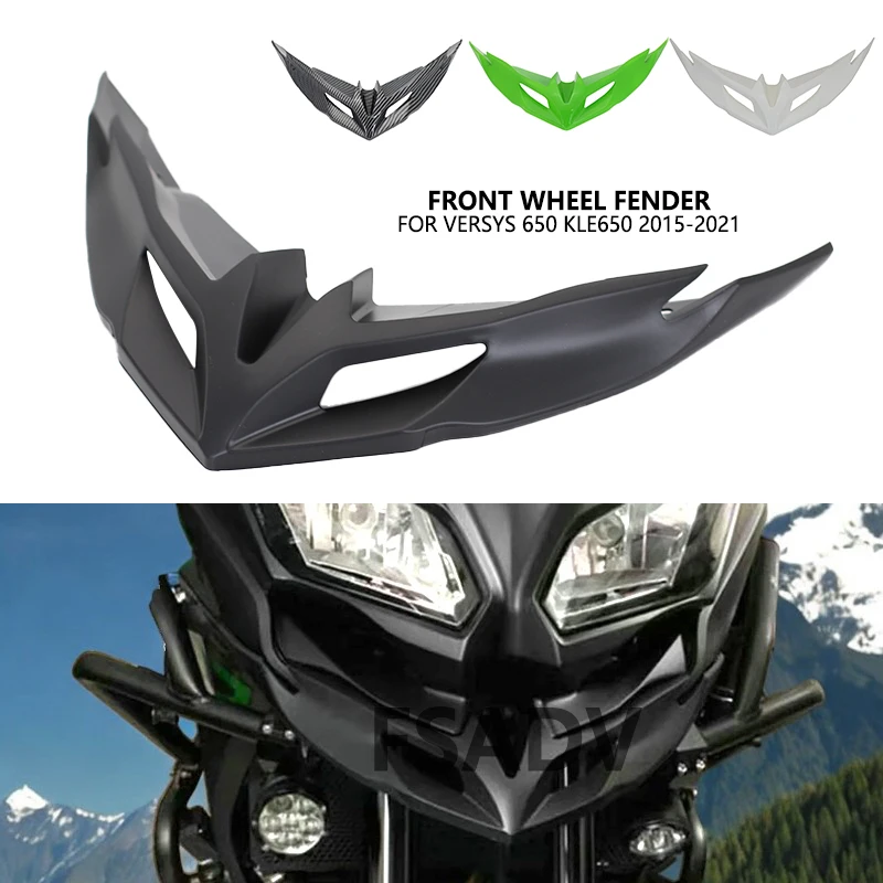 For Kawasaki Versys 650 Front Fairing Aerodynamic Winglets ABS lower Cover Protection Versys650 KLE650 LE650E 2015-2021 2019 20