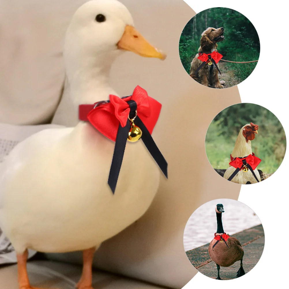

Pet Bird Collar Decorative Bow Tie For Chicken Goose Parrot Adjustable Lightweight Party Holiday Neck Decoration Pet