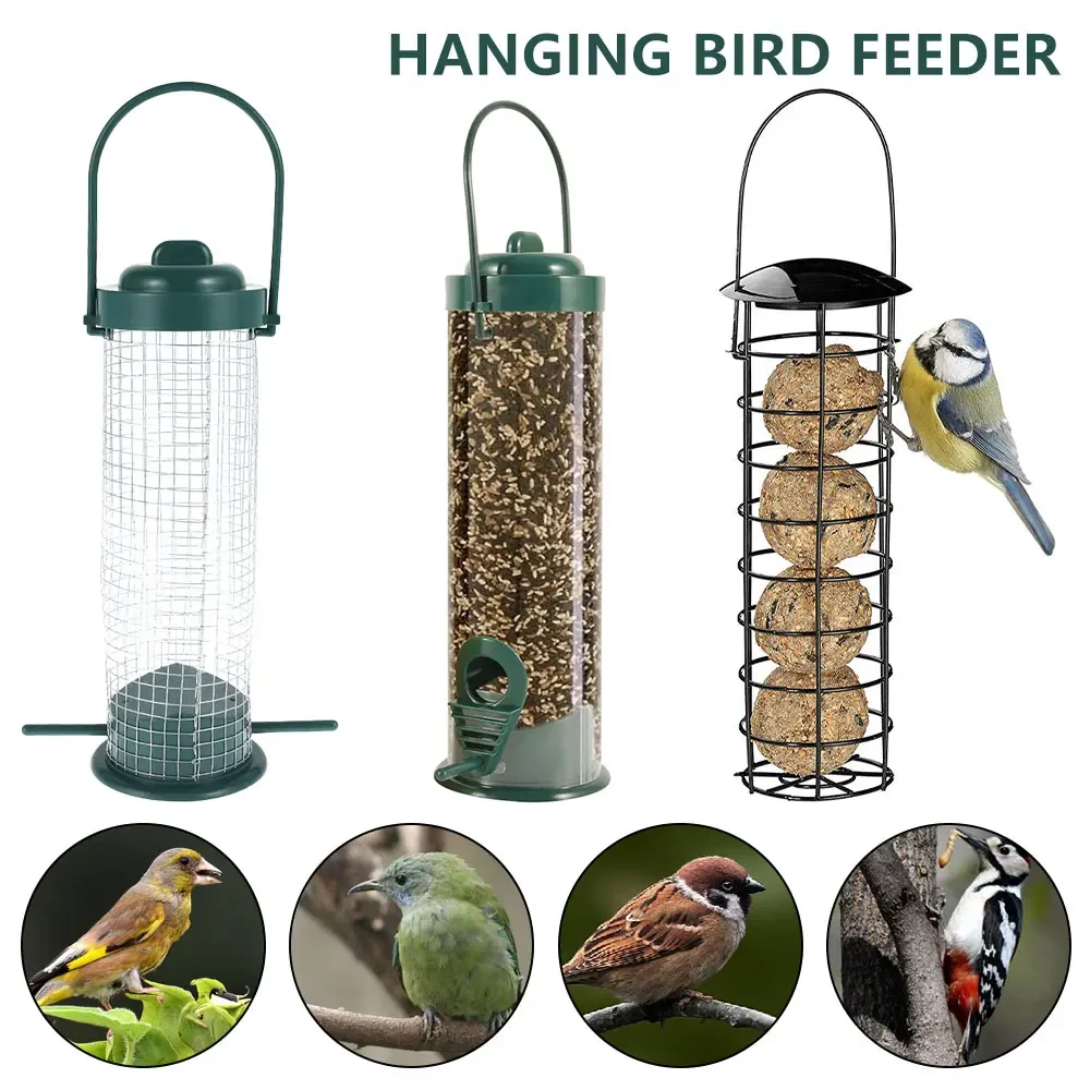 

Hanging Bird Feeding Tool Garden Paddock Bird Feeder Pet Supplies Outdoor Decoration Wild Bird Seed Feeder PVC Tube Seed Feeders