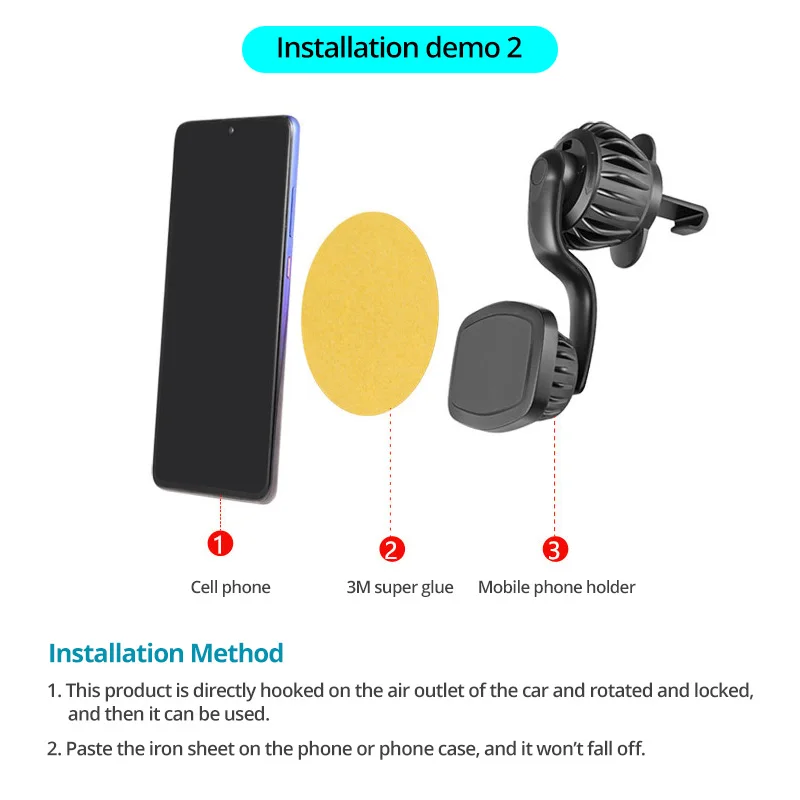 Auto Halterung Auto Telefon Halter Mit Multifunktionale 360 Grad Rotierenden Luftauslass Magnetische Schnalle Typ Auto Telefon Halter Steht – Detail 13