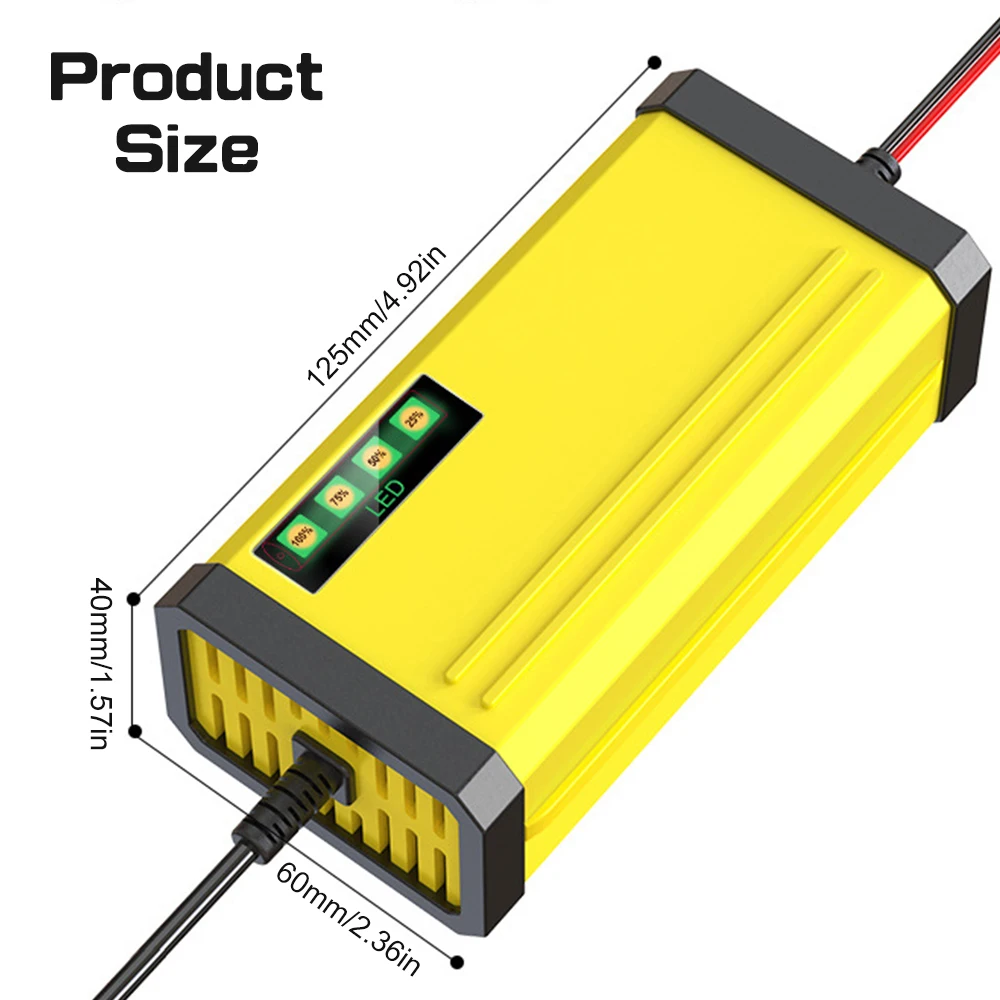 1pc 220V Power Puls Repair Charger Car Battery Charger 12V 2A LED Display Acid Battery Moto Truck Power Puls Repair Charger