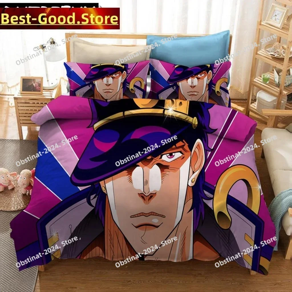 

Anime JoJo's Bizarre Adventure Bedding Set Printed single Comforter Quilt Duvet Cover Pillow Case 3 Pieces Sets Kids Adult Size
