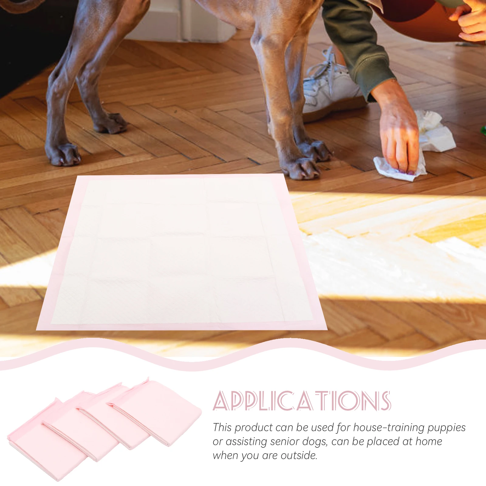 

40pcs Pet Training Mat Disposable Pee Pads for Dogs Cats Non-woven 60x60 Pink High Absorbency Waterproof