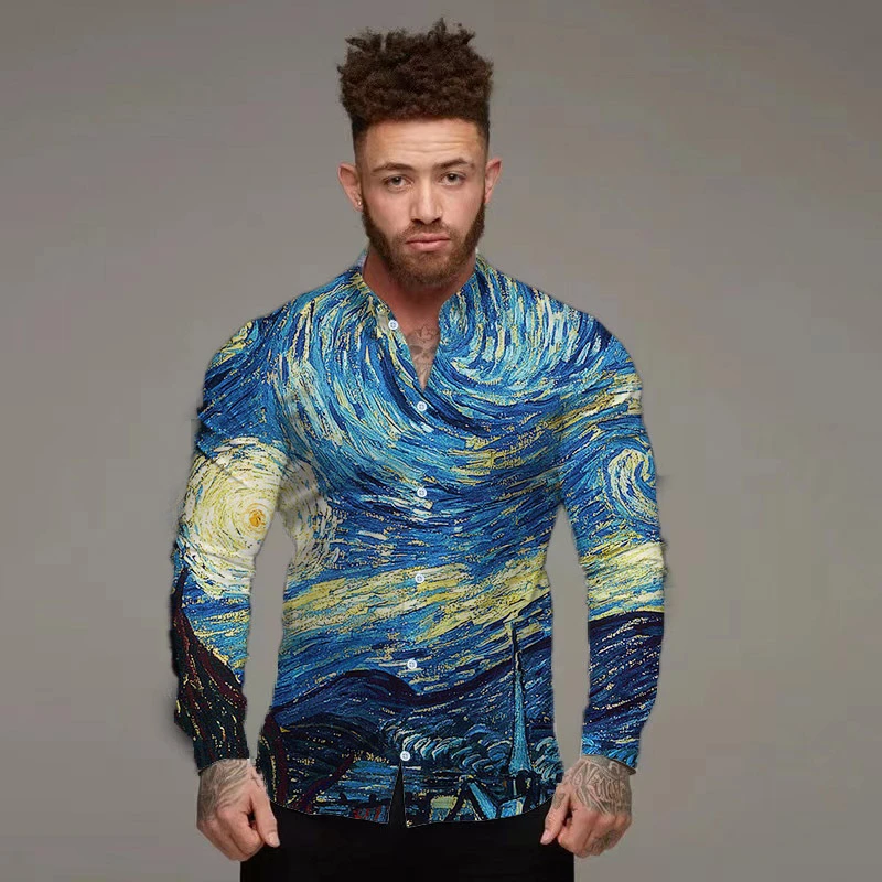 Hawaii Designer 3D Print Shirt Spring Autumn New High Quality Long Sleeve Shirt Street Fashion Classic Button Shirts & Blouses