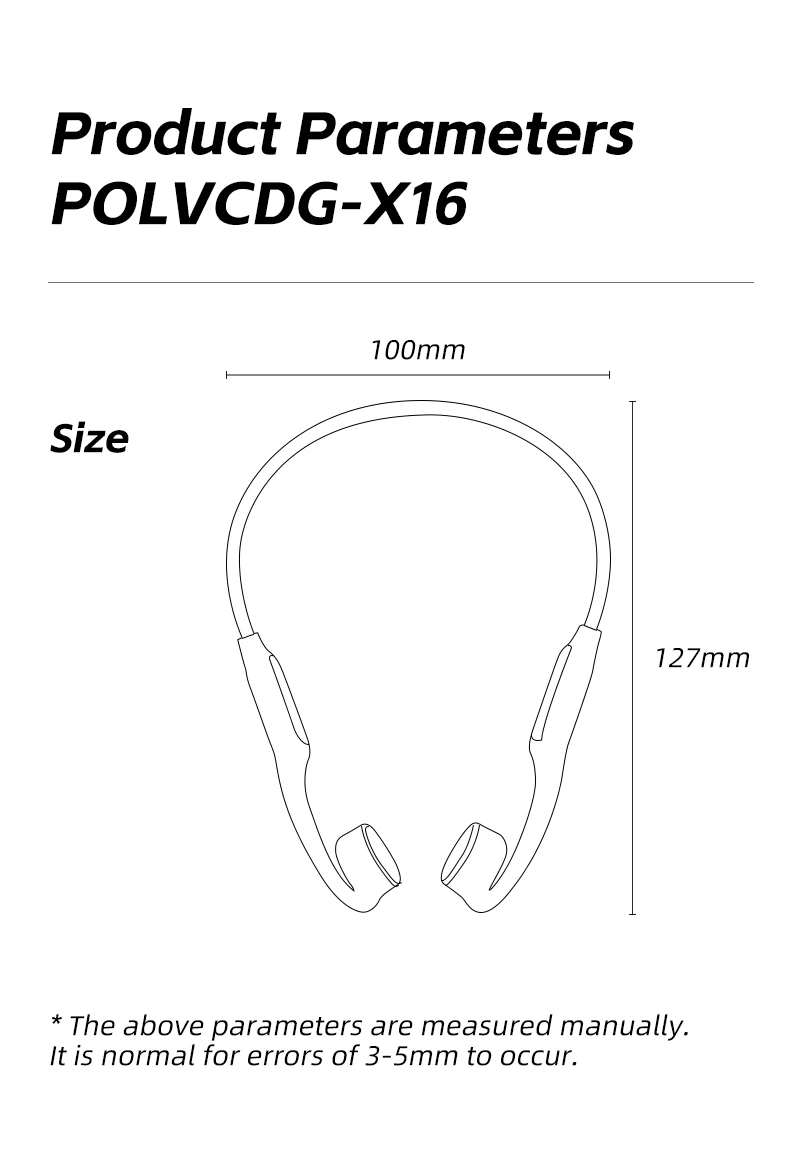 POLVCDG Knochenleitungs-Kopfhörer IPX8 Wasserdicht 32GB Speicher Bluetooth 5.4 Silikonmaterial 2024 Neues Produkt X16 – Detail 24