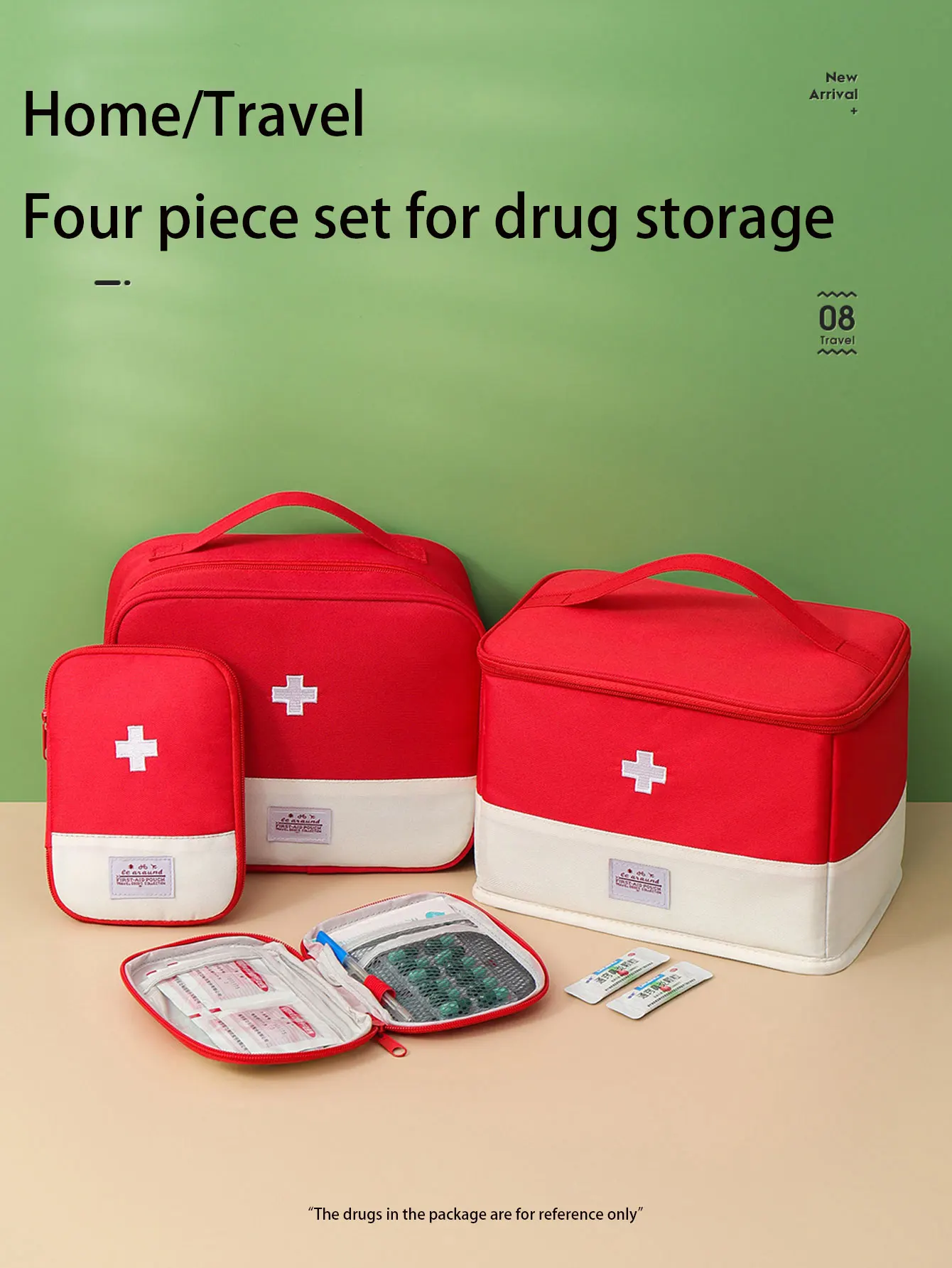 1PC household large capacity medicine storage bag, outdoor portable first aid kit, home combat readiness medical kit