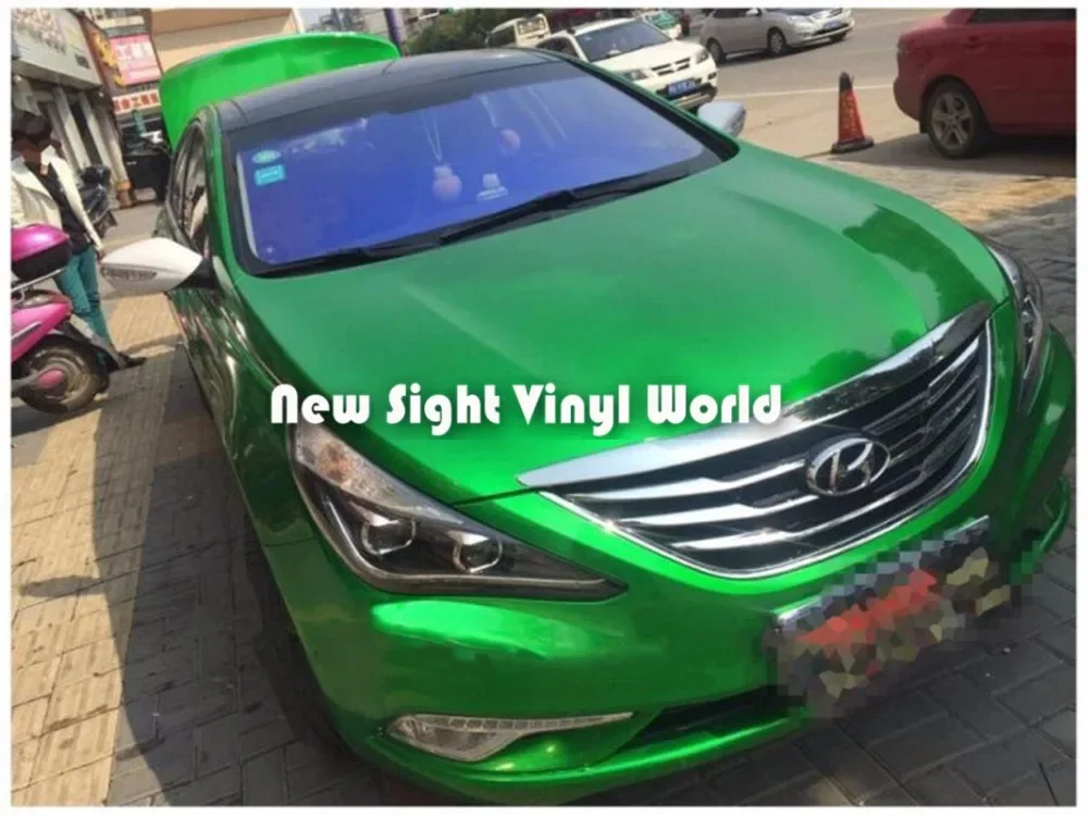 High Quality Glossy Candy Green Vinyl Wrapping Film Air Free Car Sticker Size:1.52*20M(5ft*65ft)