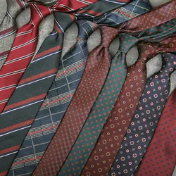 8CM Width New Striped Neckties For Men Personality Business Tie Polyester Jacquard Cravat Groom Wedding Party Banquet Neckwear