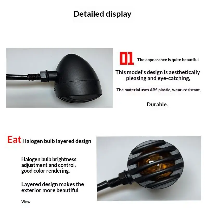Motorcycle Turn Signal Lights 1PCS Bullet Style Grill Indicator Energy Saving for Cafe Racer Motorbike Modification Kits