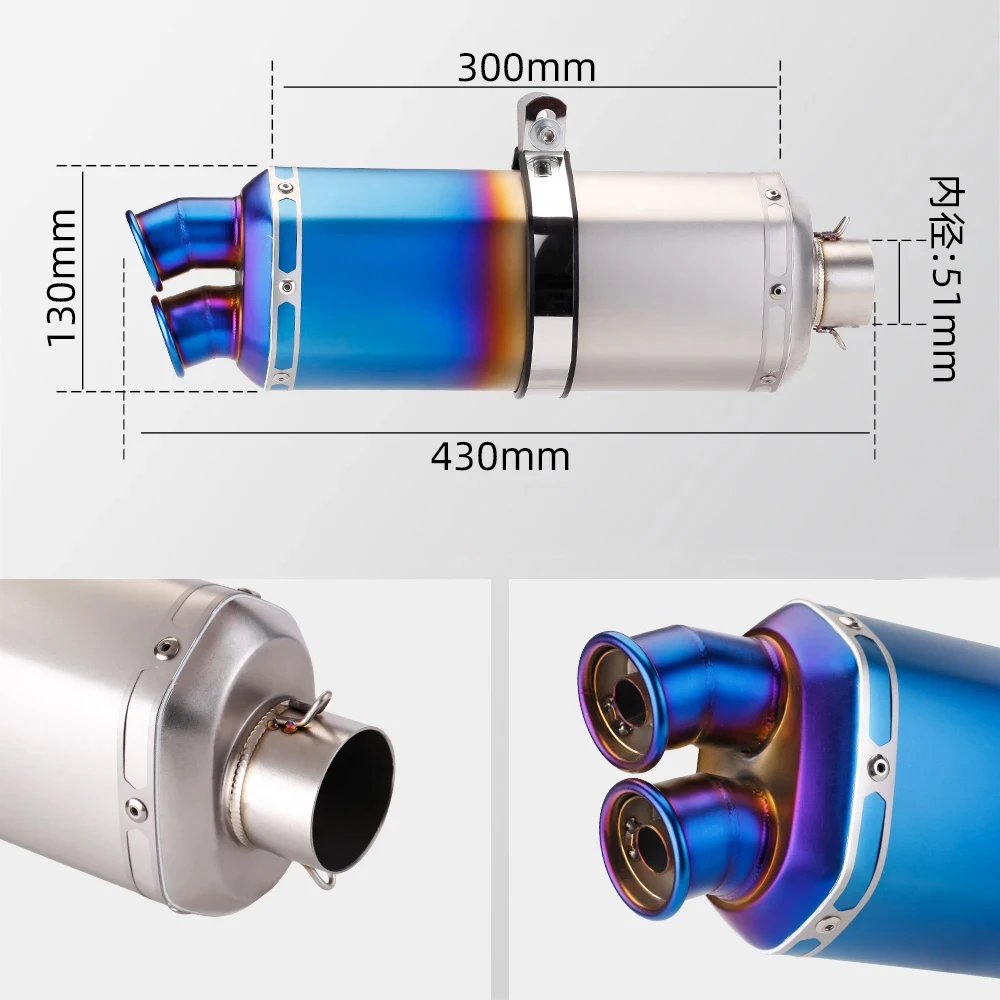 High - Efficiency Universal 51mm Exhaust Middle Link Pipe Muffler Connection Tube For DUKE 125 250 390 ADV Adventure 2020 2021