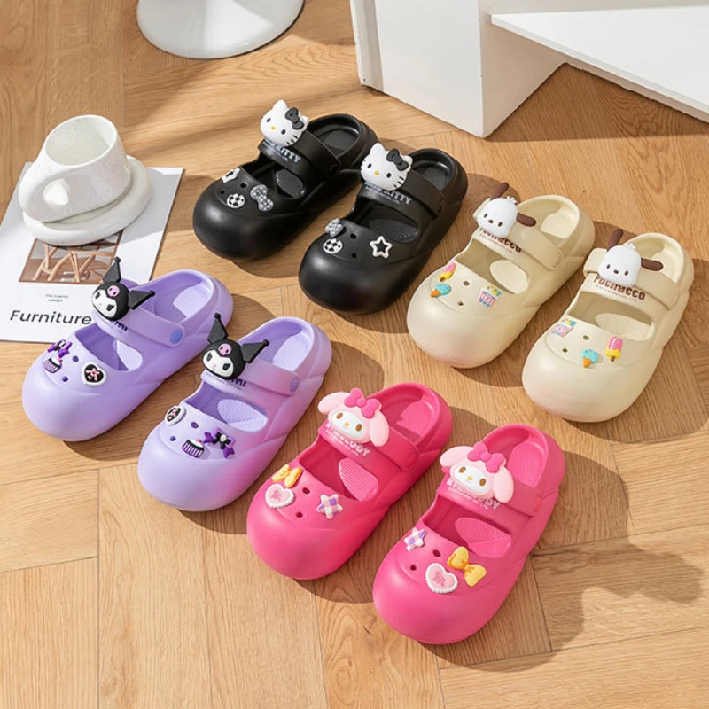 

Kawaii Sanrio Anime Hello Kitty My Melody Pochacco Anti-slip Beach Shoes Sweet and Lovely Slipper Cute Things for Girls