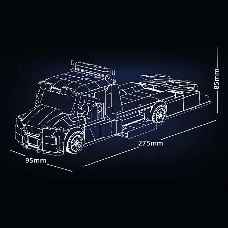 スプリンタートレーラー大型トラックビルディングブロック輸送車両シティストリートビューレンガモデルキット男の子のおもちゃ大人子供ギフト672個