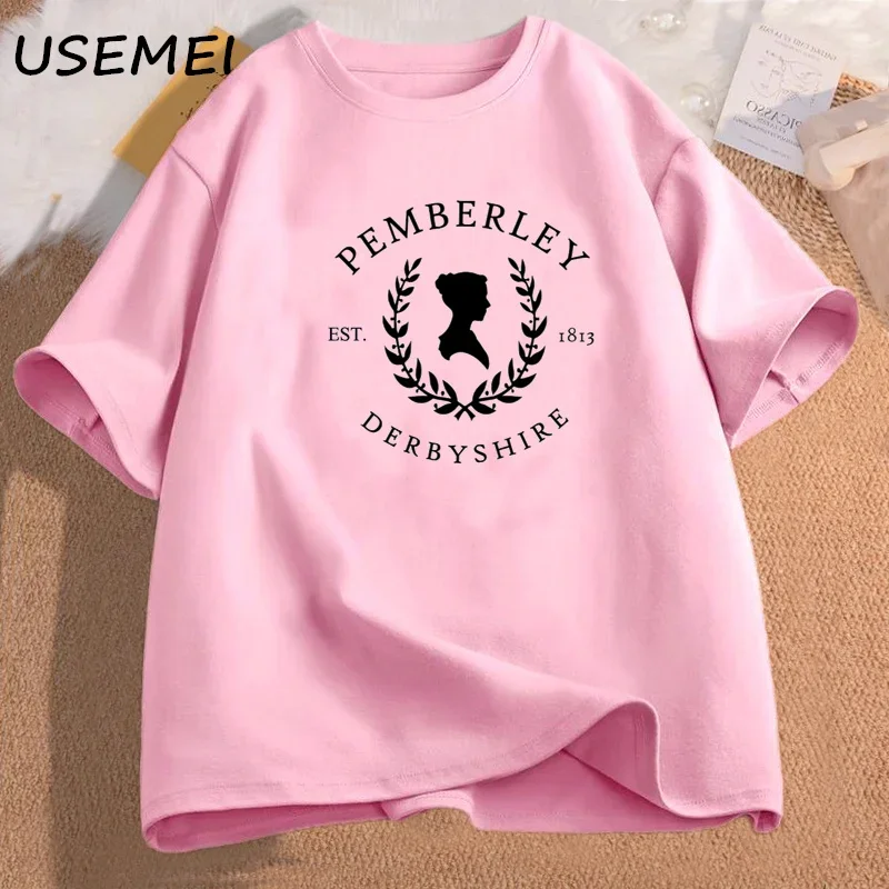 Pemberley Pride and Prejudice T-shirt Women Obstinate Headstrong Book Lover T Shirt Casual Cotton Graphic T Shirts Women Clothes