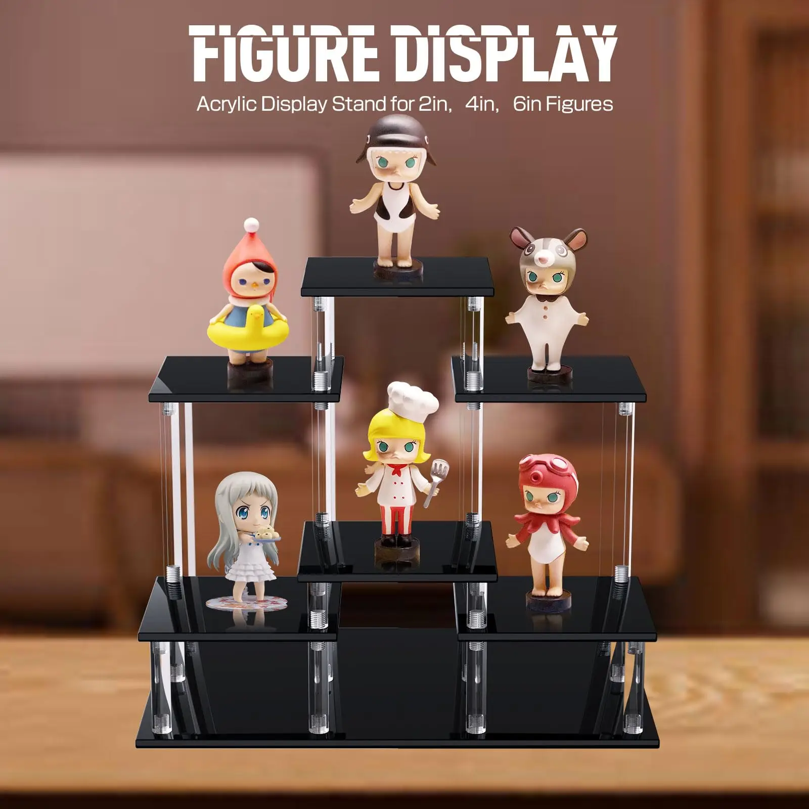 6-Tier Acrylic Display Stand for Funko Figures Cupcake Dessert, Perfume Organizers Storage,Desktop Display Riser for Decoration