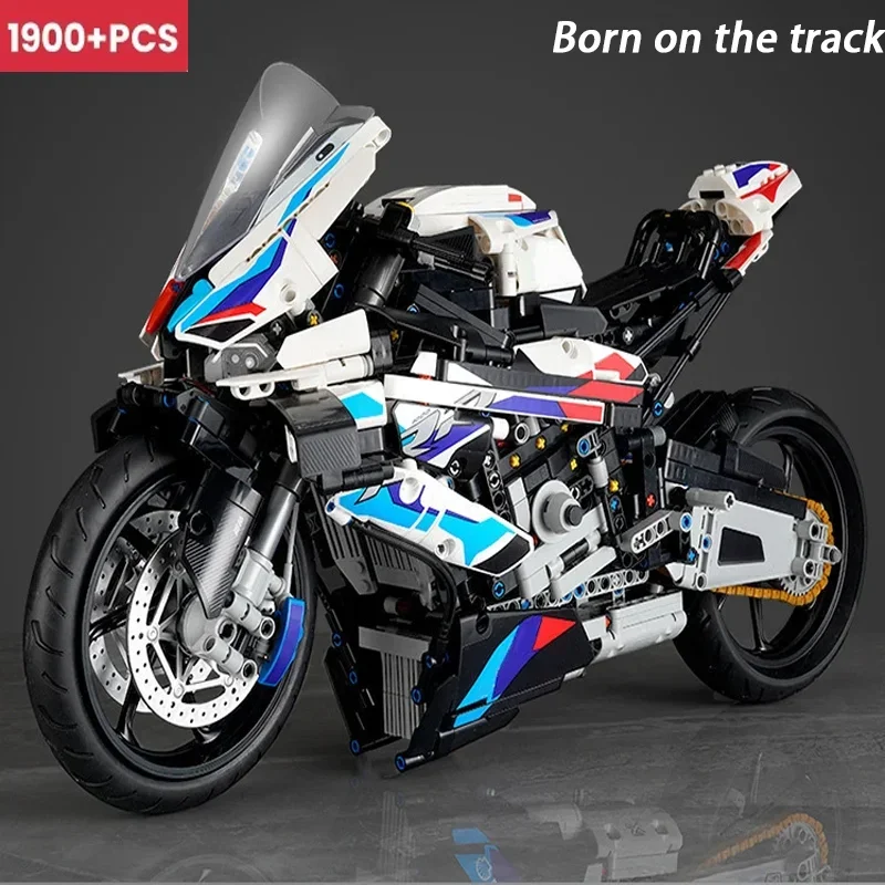 1900+PCS Technical Super Speed Motorcycle MOC Building Block Compatible  Motorbike Model Educational Vehicle Bricks Toy Gift