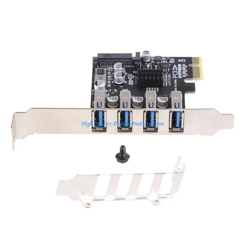 U2JE PCIE USB Card 4 Ports for Express to USB Expansion Card 5Gbps PCI-e Adapter for Windows 10/8/7/XP/Vista