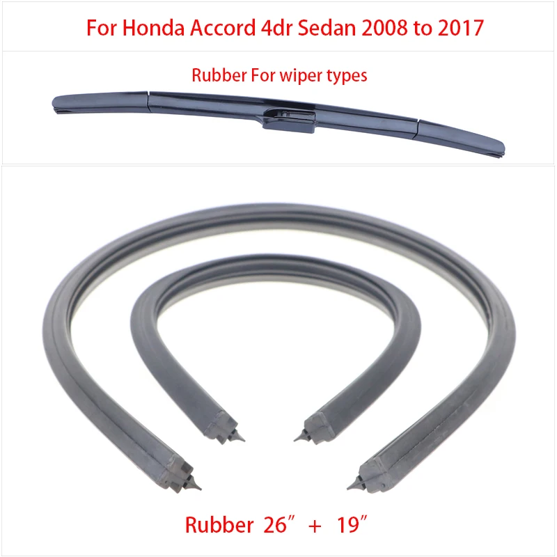 1 Pair Front Wiper Blade Refills Rubber 26