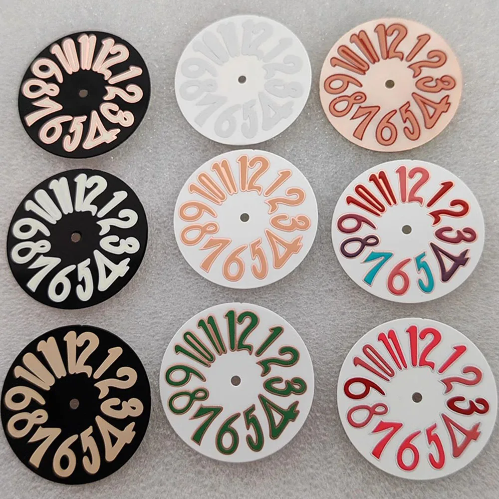 

NH35 Dial 33.2mm Weak Luminous Watch Dial for NH35 Movement No Calendar Arabic Numerals Personal Watch Face Accessories