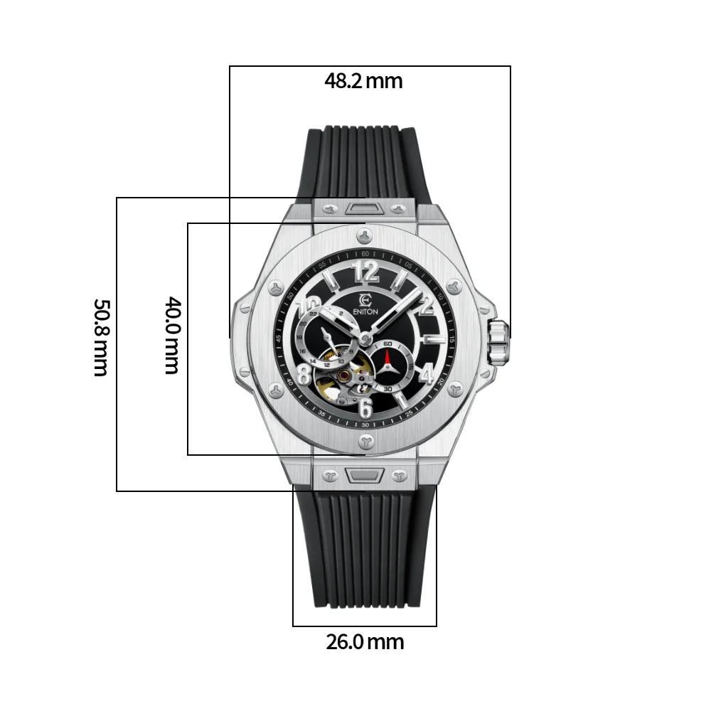 ENITON 40mm Top Quality 82S7 automatic movement Stainless Steel Business Luminous men's mechanical watch Man watches